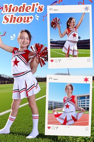 Image of LOLANTA Cheerleader Costume for Girls Halloween Cheer Uniform Outfit