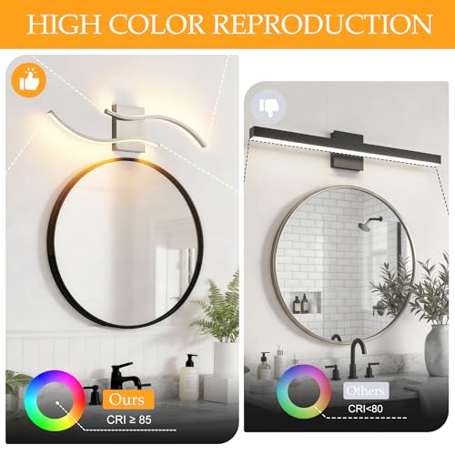 Image of KARTOOSH Hardwired LED Vanity Lights for Bathroom | 1 Pack 23.6 Inch, 3CCT Dimmable, Waterproof, Rustproof, Bathroom Light Fixtures Over Mirror