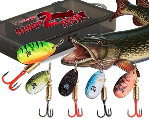 Wild Devil Baits Spinner Sortiment in Box Spinnköder Kunstköder Set Angelköder Spoon (Hecht, 12g)