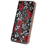 BECEERE Ultra Slim Thin Leather Women Wallet Rfid Blocking Credit Card Holder Bifold Clutch (Roses)