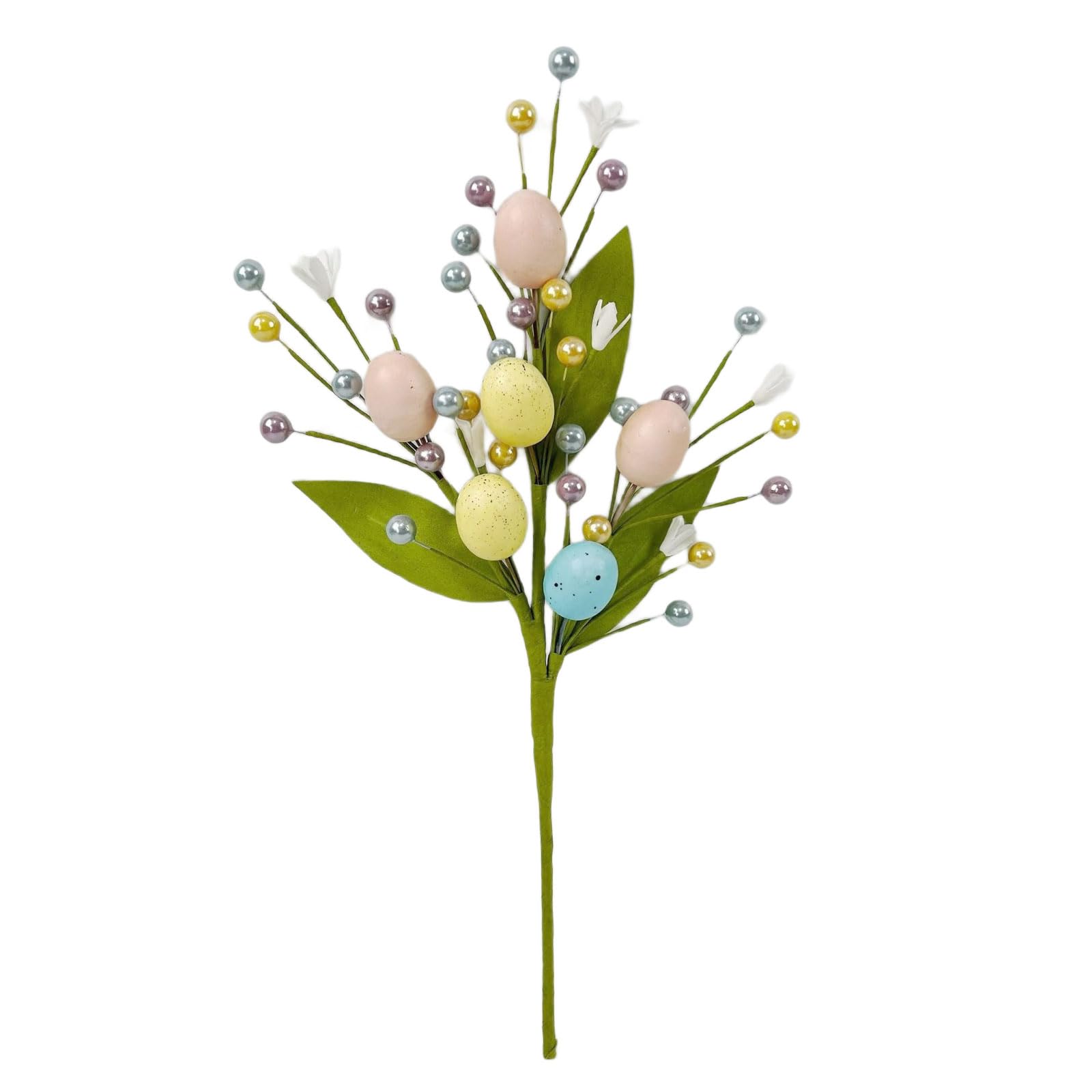 Msioytog Tree Branch with Colorful Eggs Flower Arrangement Picks Home Holiday Vase Ornament Spring Party Decoration Easter Bouquets Accessories
