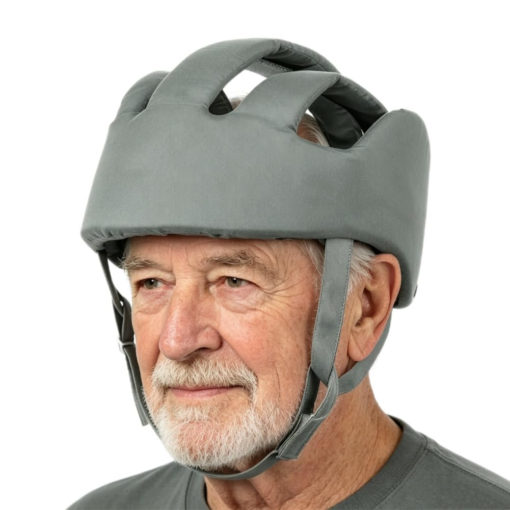 Elderly Head Protection Helmet Safety Anti-Fall Head Protective Cap Soft Breathable Anti Collision Elastic Sponge Cap Adjustable Head Safety Protection Helmet for Elderly Patients Prevent Fall & Shock