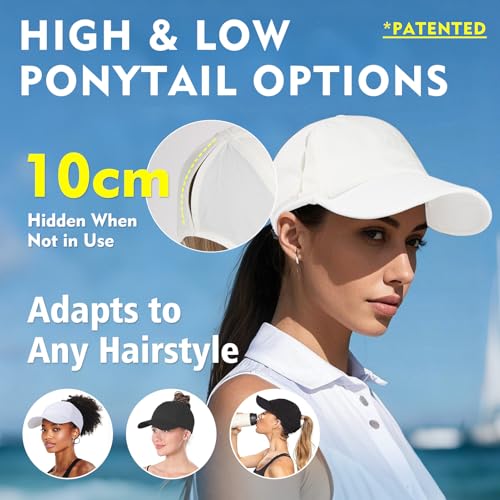 Image of TOP-EX L /XL Womens High Ponytail Baseball Cap Cooling UPF 50 Summer Waterproof Sun Hat for Running Golf Tennis Sports Foldable Pink