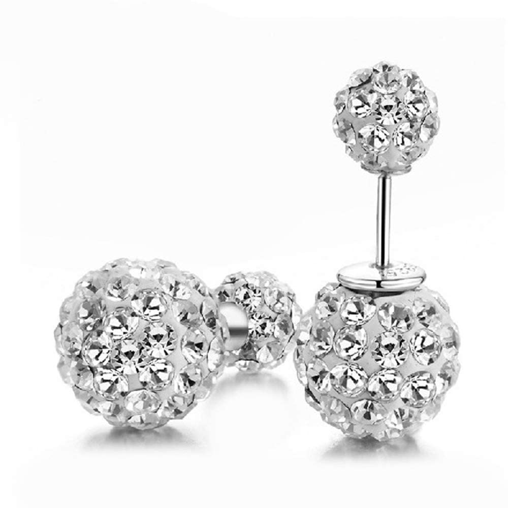 1 para eleganckich kolczyków z rhinestone kolczyki błyszczące diamentowe kolczyki okrągłe stadniny kolczyki biżuteria akcesoria prezent dla dziewcząt kobiet srebrny wysokiej jakości