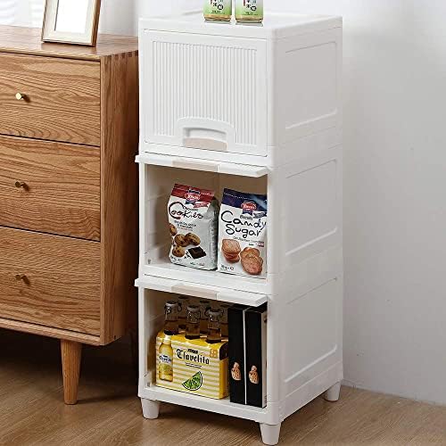 E-COSMOS Plastic Cupboard for Clothes Plastic Cabinet for Storage Foldable Wardrobe for Plastic Rack for Clothes Storage Cabinet Plastic Modular Drawer Storage Box (Cupboard Single Door, 3 Tier) (B0D8L9V2C6) Amazon Price History, Amazon Price Tracker