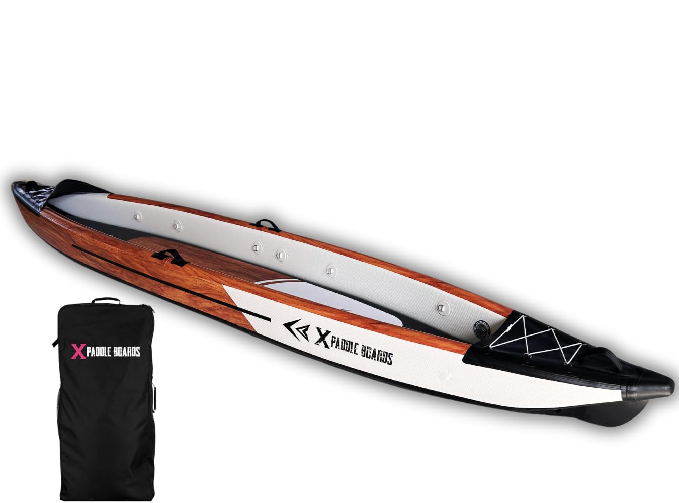 Canoa Kayak Inflable 2 plazas Dropstitch 470 x 80 x 42 cm K-Black