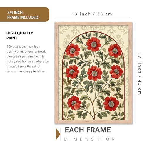 Image of kotart - Pichwai Art Painting for Wall Decoration Wall Poster With frames Traditional Indian Wall Art Madhubani Paintings for Living Room Framed Wall Painting for Home Room Bedroom Office Wall Decor Wall Paintings For Home Decoration Indian Wall Art Home Decor Frames set of 2 (Art 5, (13x17 inch), Framed)