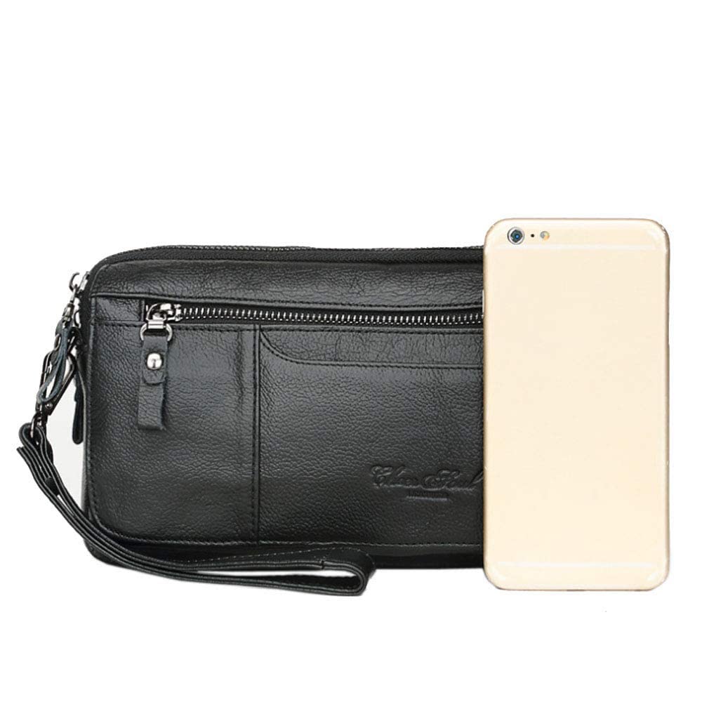 Embrague Monedero Monedero Con Correa De Muñeca Soporte de Teléfono para Hombre Bolso de Muñeca Bolso de Muñeca Negocio de Negocios Compartimientos Múltiples Bolso iPhone X/8/8 Plus