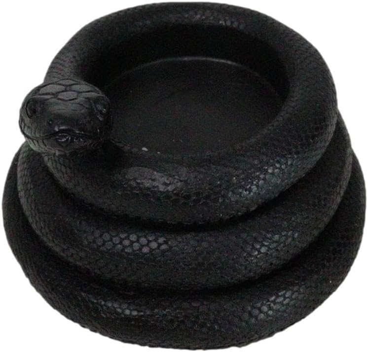Ebros Gift Wicca Witchcraft Sorcery Dark Magic Black Coiled Serpent Snake Tea Light Votive Candleholder Figurine Reptile Snakes Occult Tea Light Candle Holder (1) - Image 6