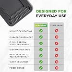 NutriChef, Baking Sheet, Baking Pan, Cookie Sheets, Baking Set, Baking Tray, Sheet Pan, Nonstick, Professional Quality, 3 Piece Set, Stackable, Black