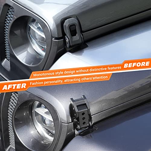 Image of RT-TCZ for Wrangler JK JL Hood Latches Catch for Jeep Wrangler JK JKU 2007-2017 JL JLU 2018-2025 for Jeep Gladiator JT 2020-2025 Black 2pcs