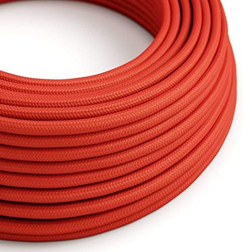 creative cables Red Rayon Covered Round Electric Cable - RM09-150ft, 3 x 18 AWG