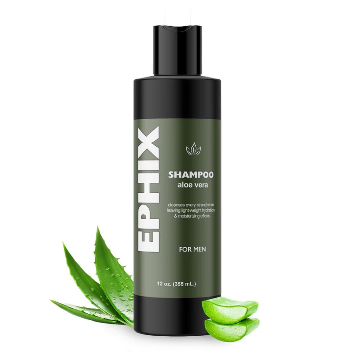 EPHIX Men's Aloe Vera Shampoo, 12 oz, Moisturizing and Lightweight Formula