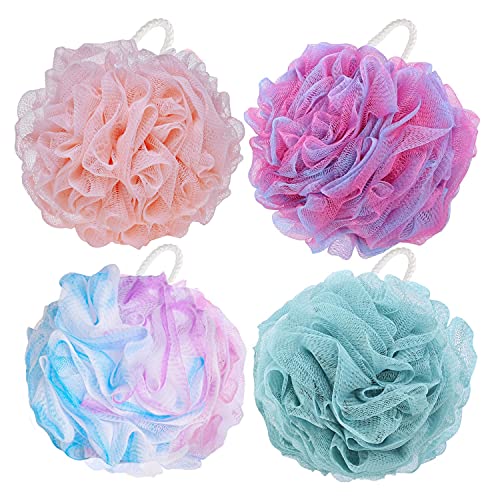 75G/Pcs Bath Puffs, Large Body Exfoliating Loofah Shower Sponges For Men And Women Showering - Set Of 4 #TOP6