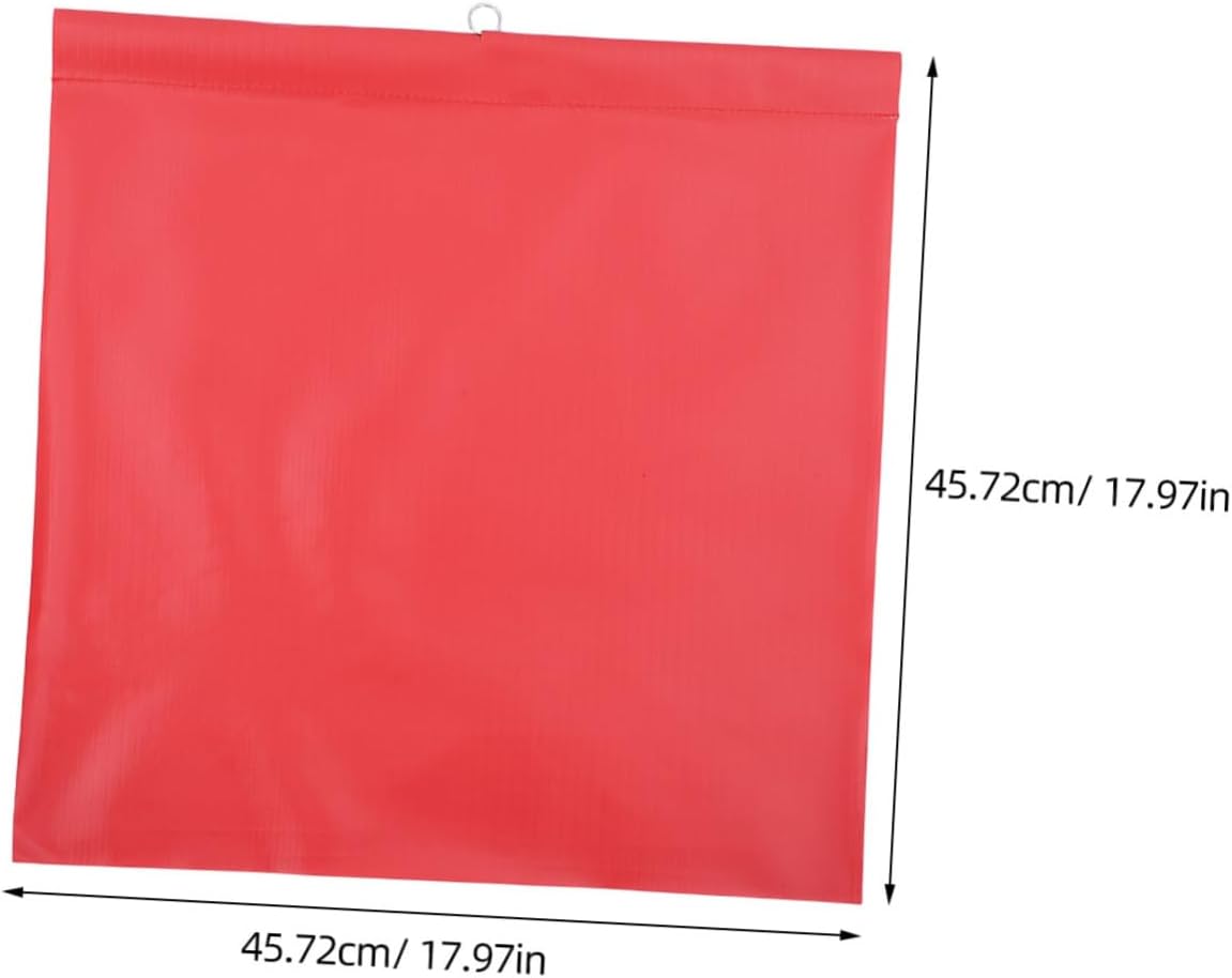 GANAZONO Safety Warning Flags for Temporary Warning and Road Safety with Wire Loop 4pcs Red High Visibility Pvc Material, 18x18 Inches for Truck and Vehicle Use