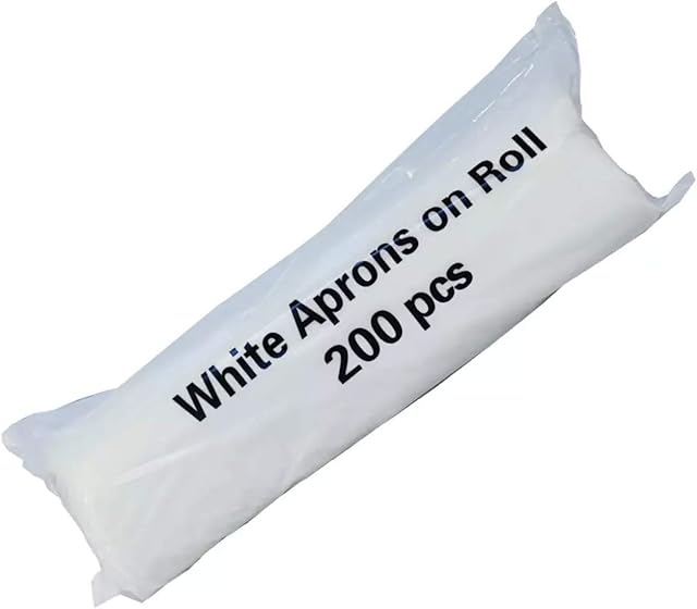 POLYETHYLENE - Roll of 200 Disposable Apron for Adults Men and Women - Throw Away Plastic for Virus Protection - Medical grade PPE Apron Gowns Perfect for Hairdressing