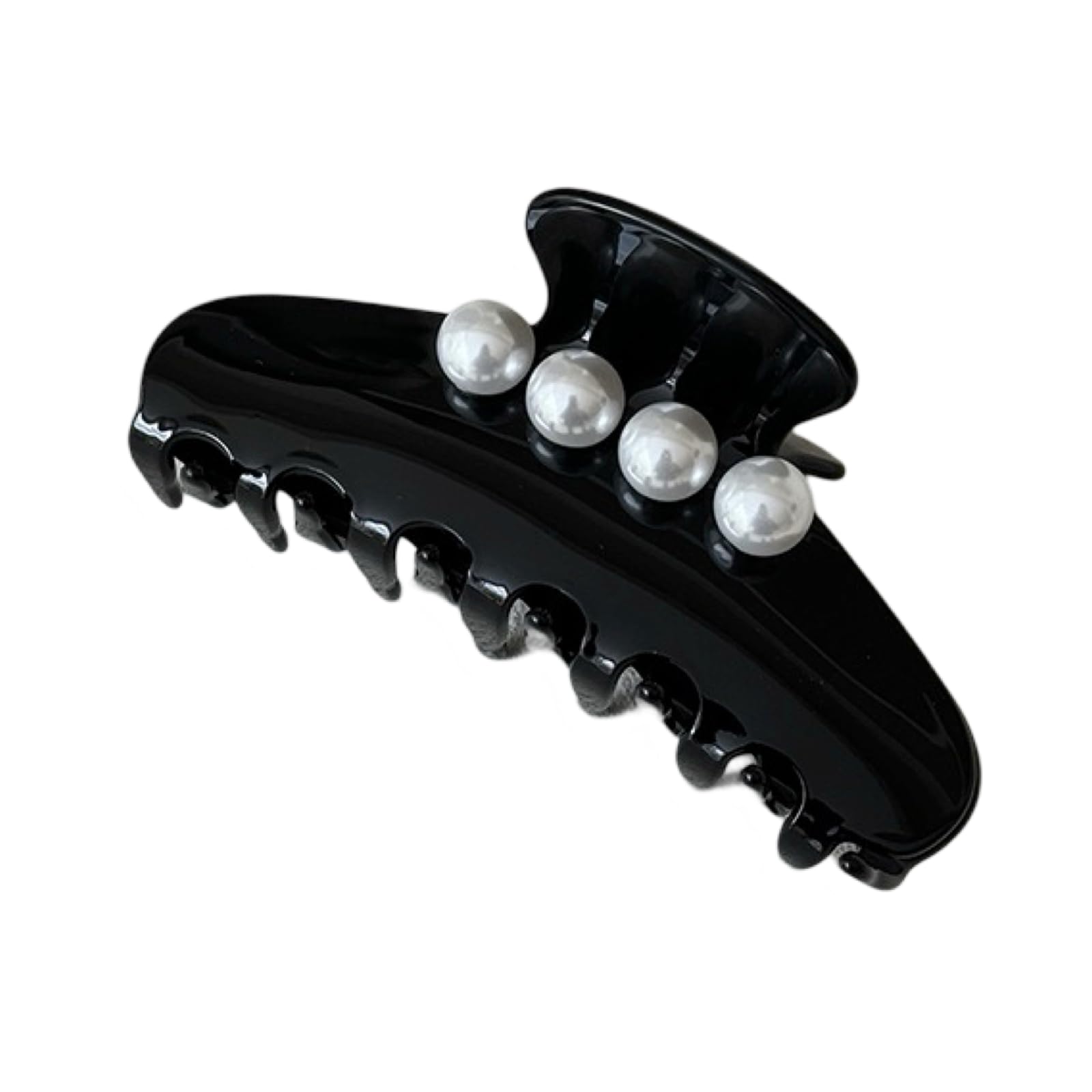 The RPZL - Pinza grande de acetato de alta calidad, pinzas para el cabello y pinzas de mandíbula, pinzas grandes para cabello fino y grueso, pinzas para el pelo para niñas y mujeres, 1 pieza (negro