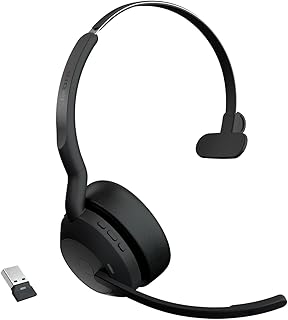 Jabra Evolve2 55 Mono Wireless Headset Air Comfort Technology, Noise-cancelling Mics, and ANC - Works with UC Platforms such as Zoom and Google Meet - Black