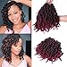 Produktbild 7 Packungen Short Curly Pre-Twisted Spring Twist Braids Synthetische Häkelhaarverlängerungen Ombre Crochet Twist Braids Faser Fluffy Curly Twist Braiding (1B/TBUG)
