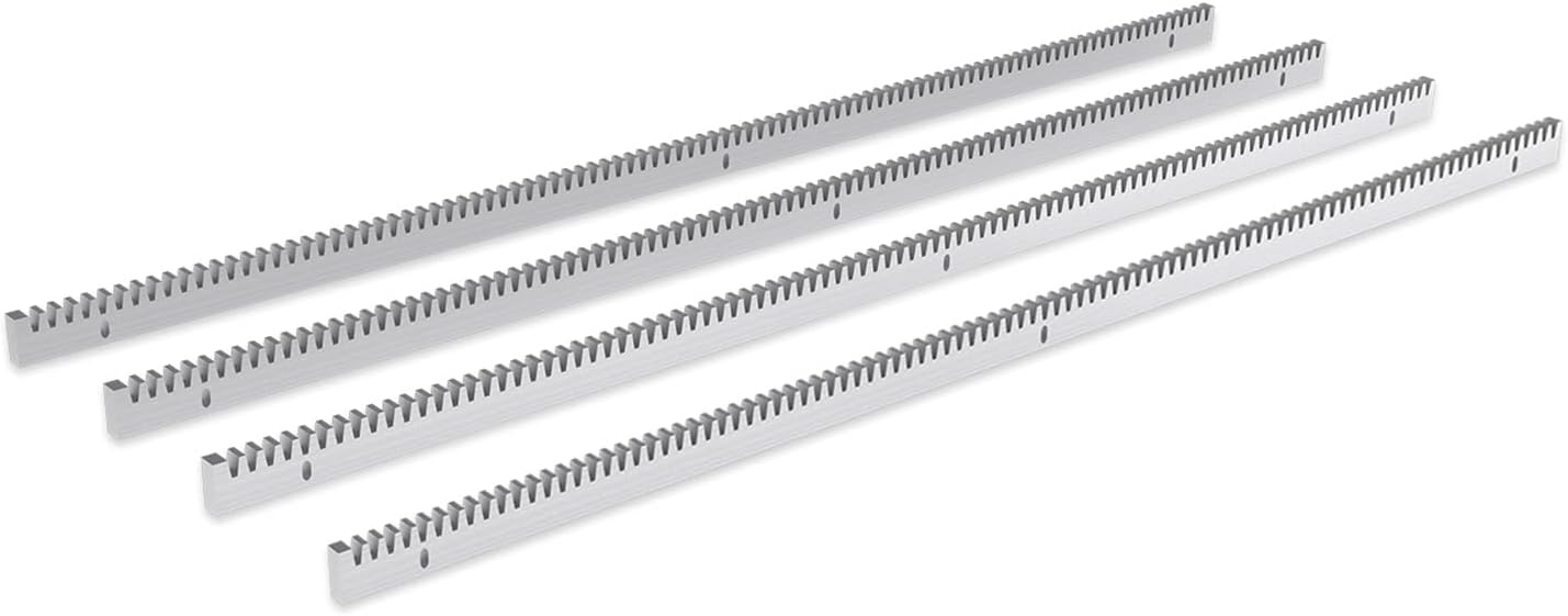 Blütezeit Galvanized Steel Gear Rack 8mm Thickness 3.28ft 6 Pieces Including Mounting Hardware Total 19.7 Feet Teeth Track for Sliding Gate Operator
