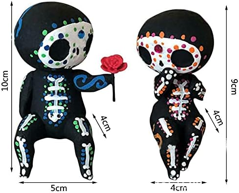 UANG 2Pcs Crafts Resin Sugar Skull Couple Statue Loving Statue Lovers Figurine Holding