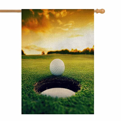 AOYEGO Golf House Flag, Double Sided Burlap, 28x40 Inches