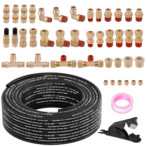 43pcs 100FT 1/4 DOT Air Line Fittings Kit