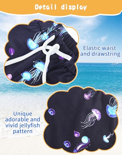 Image of UPTRIS Girls Swim Shorts Beach Swimsuit with Mesh Liner Toddler Baby Girls Swimming Trunks with Pockets 2-4 Years