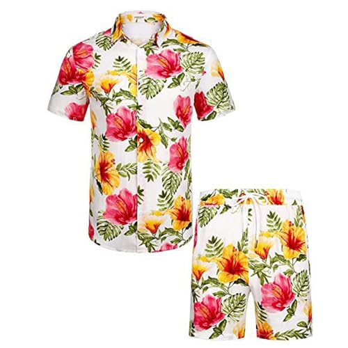 Men's Shirt Suit Hawaiian Style Printed Casual3