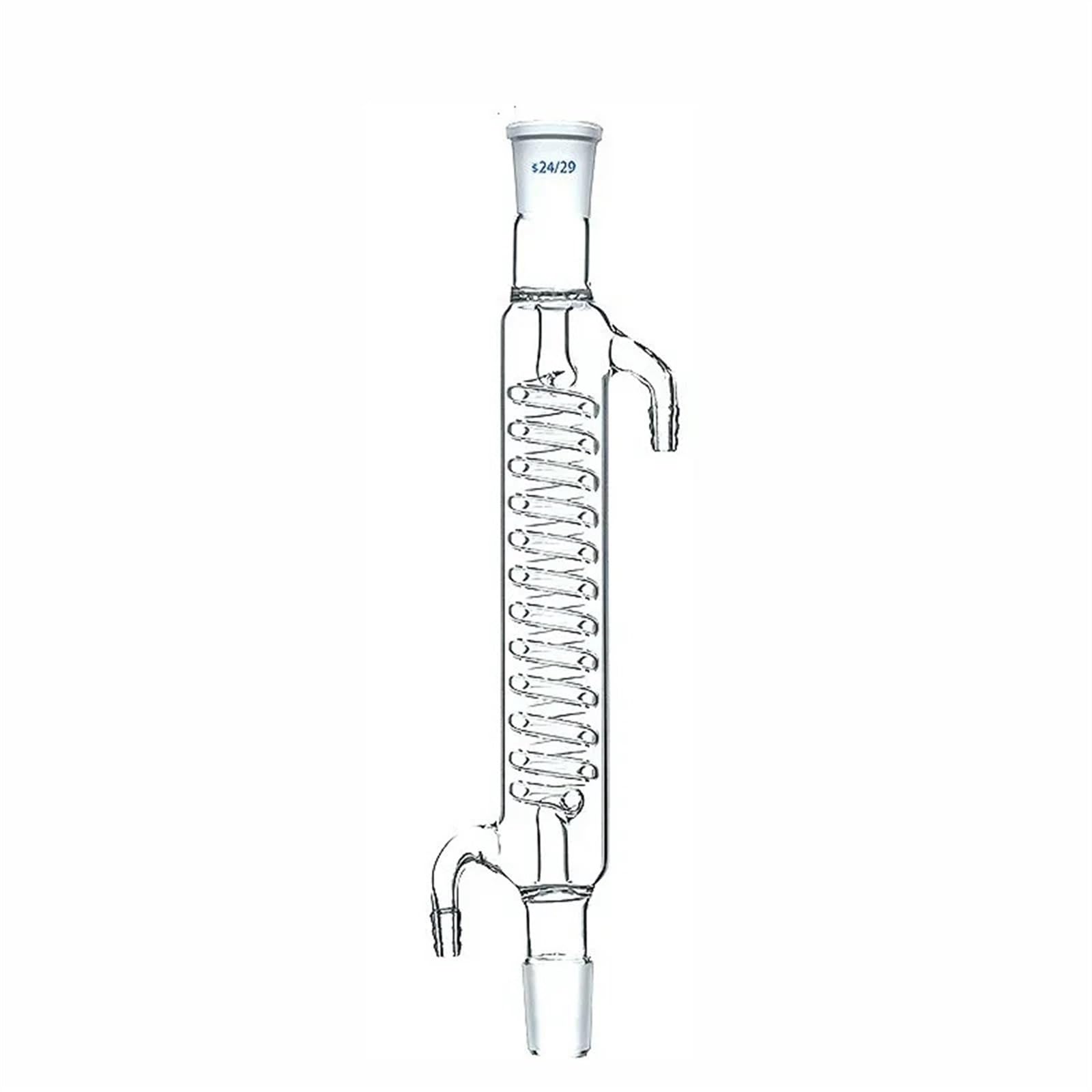 Serpentinenkondensator, Laborglas-Kondensator, geeignet for vertikale Destillation oder Reflux-Gerät, Außendurchmesser 35 mm, Öffnung 24 mm (Size : Length 400 mm)