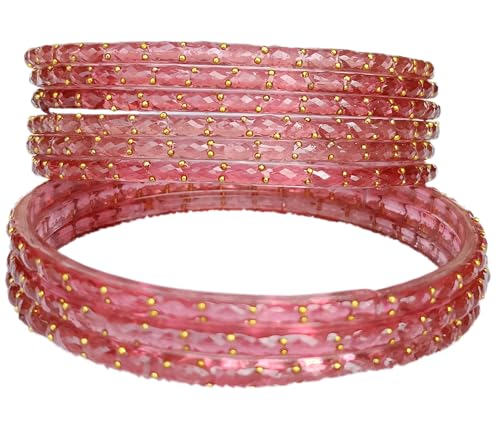 Image of JPS Plain and Glossy Finished Raindrop Glass Bangles Set for Women & Girls | Traditional Ethnic Chudi for Wedding, Party & Regular- Set of 12 Pcs of One Colour | Wedding Special