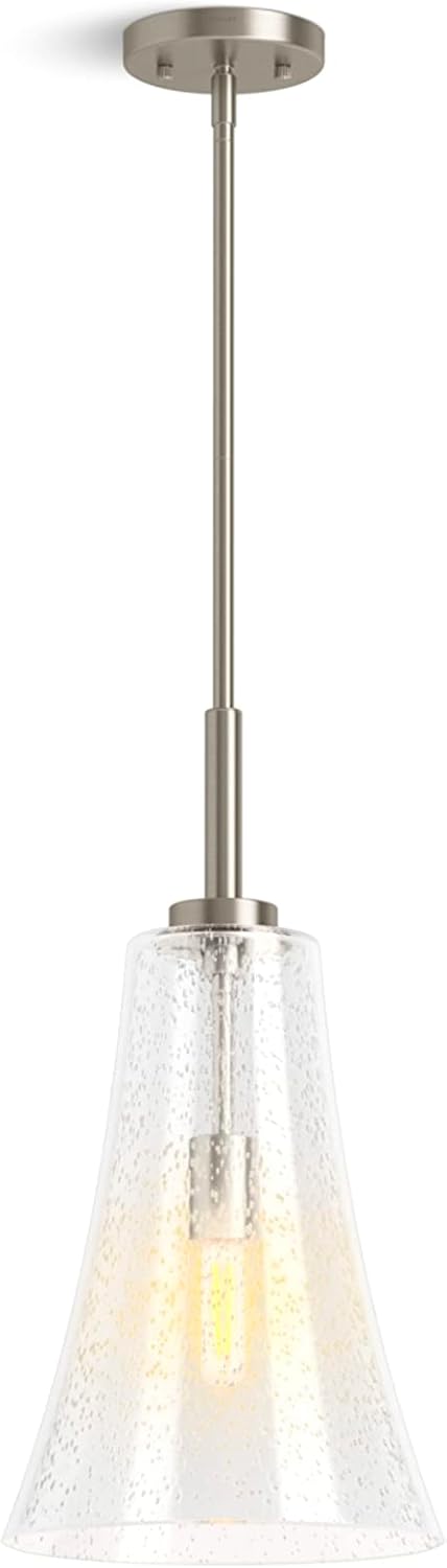 Kohler Lighting 26850-PE01 Simplice 10" Wide Mini Pendant with Seedy Glass Shade - Matte Black