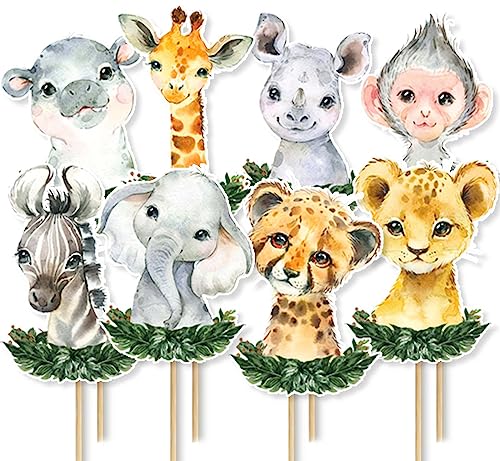 24Pcs Safari Centerpiece Sticks, Jungle Animals Themed Party Supplies