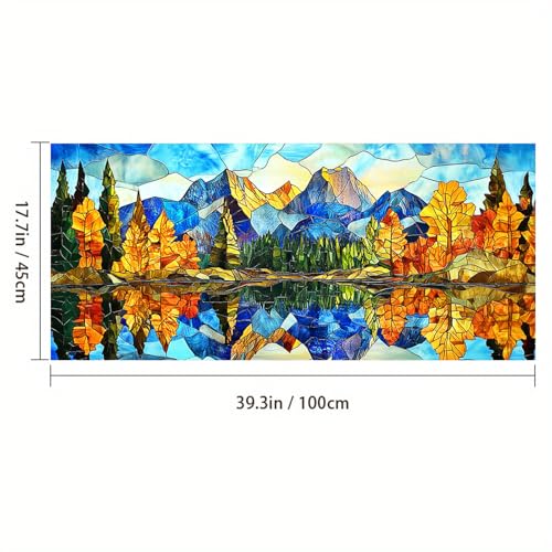 Vinilo decorativo para ventana con diseño montañas vidriadas 39.3x17.7 in miniatura 3