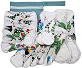 Lilind® 17 Pack Jumbo Set Organic Cloth Pads, Reusable Washable Menstrual Family Cloth, Zero Waste 100% Cotton, Random Flowers Prints