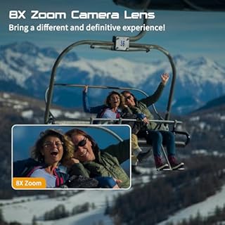 Apexcam M90 Action Camera with 64GB Card Touchscreen Sport Camera 4K60FPS 64MP WiFi EIS Image Stabilization Underwater Camera 40m Waterproof 8X Zoom 2.4G Remote Control 2x1350mAh Battery Accessories