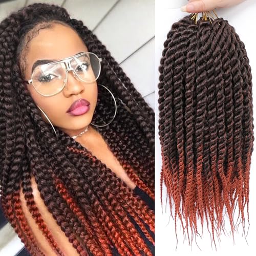 Admutty Havana Twist Crochet Hair, Jumbo Senegalese Twist Pre-Looped Synthetic Braiding Hair for Women, Soft & Lightweight Pre-Twisted Crochet Braids