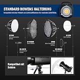 NEEWER CB60B 70 W LED lampa wideo studyjna 2,4 G/sterowanie aplikacją, COB Bi-Color Studio światło ciągłe 2700K-6500K 34000Lux@1 m/CCT / CRI97+/12 scen Bowens uchwyt do fotografii, oświetlenie wideo