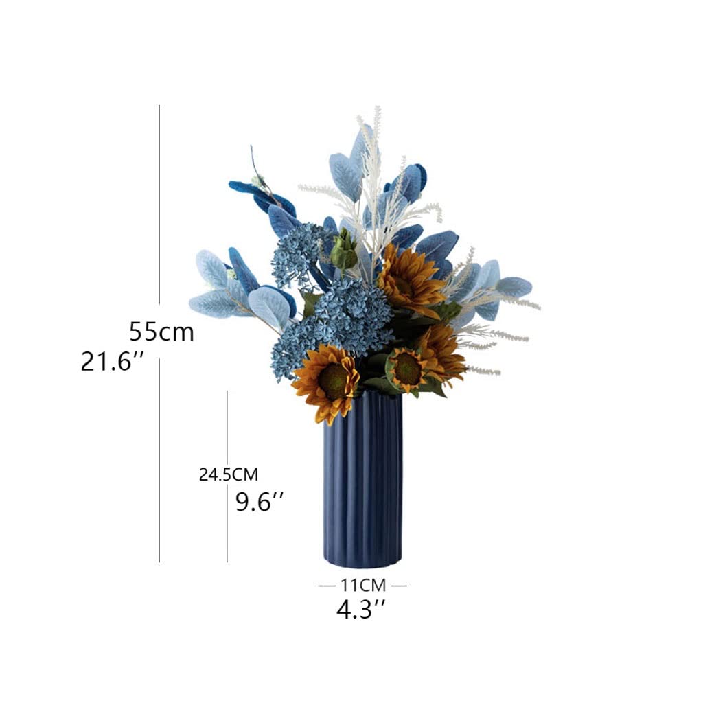 Künstliche Blumen Seide Tuch Künstliche Blumen mit Keramik Vase Home Office Party Decor Hochzeit Dekoration Mittelstücke Gefälschte Blume Set Künstliche Blumen wie Echt