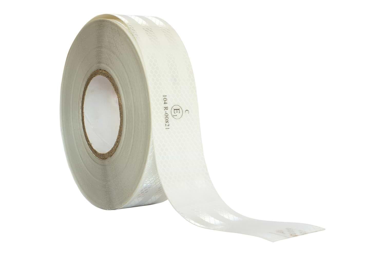 UNITRAILER Rotolo Nastro Catarifrangente Adesivo Bianco Larghezza 50mm Lunghezza 45m Segnalazione Ingombro Veicoli Telone Omologato ECE 104 per Rimorchio Camion Carrello Sicurezza