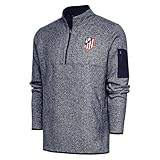 Antigua Athletico De Madrid Elevate Quarter Zip Pullover, Navy Heather, Large, Sweatshirt