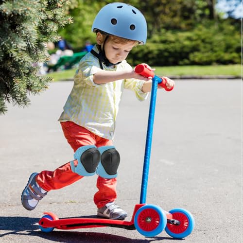 Image of FOOKCIAN Kids Helmet,Toddler Skateboard Helmets for Ages 2-3-5-8-14 Years Boys Girls with Knee and Elbow Pads Wrist Guards fit Roller Skates,Skateboarding,Skating Scooter Adjustable Kids Helmet