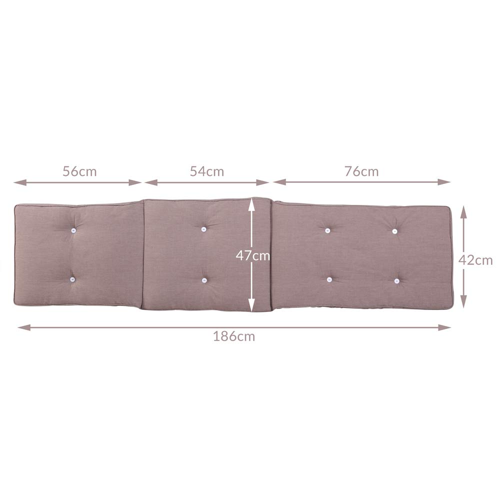 Detex Coussin de Chaise Longue Respirant Crème chiné