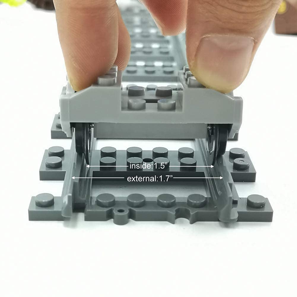 City Train Tracks Accessories Straight and Flexible Train Tracks Railroad Building Toy Compatible with Major Brand (56pcs(36 Straight and 20 Flexible))