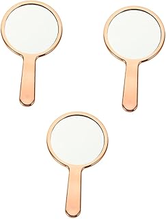 minkissy 3pcs Wavy Makeup Mirror Travel LED Makeup Mirror Portable Vanity Mirror Small Hand Held Mirror Handheld Vanity Mirrors Hand Held Mirror for Makeup Cosmetics Looking-Glass Round LED