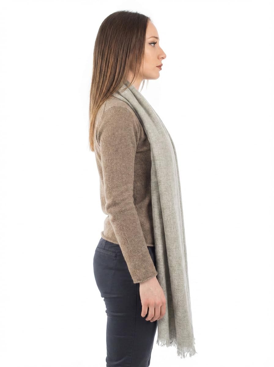 Dalle Piane Cashmere Damen Pashmina 100% Kaschmir | Leichtes Schultertuch für Hochzeit und Reisen, 70x200 cm, Frühling, Sommer und Abend, Geschenk für Sie, Made in Italy