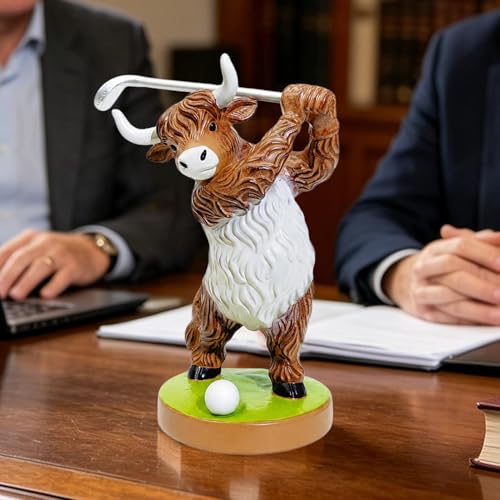 Statue de vache en résine contre la décoration fade avec aide au golf robuste - 3