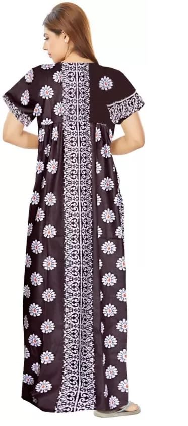 Image of WiWi Women's Cotton Maxi Nighty Gown (Pack of 2)