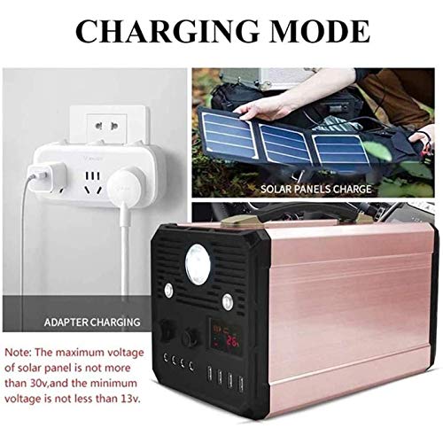 Centrale électrique Portable 1000 W avec générateur Solaire et Batterie Lithium 100 Ah, 4 Ports USB, Sorties CA et CC, éclairage LED pour Urgence extérieure