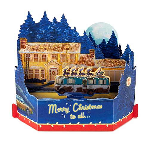 Hallmark Christmas Card National Lampoons Vacation Musical Light-Up Pop Up Christmas card 3D Christmas Card Paper Wonder Blue